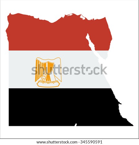 High Resolution Egypt Map Country Flag Stock Vector 345590591 ...