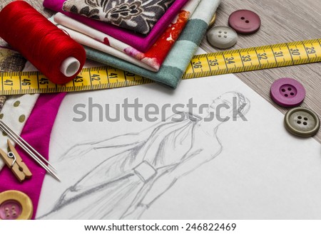 Fashion designer studio with equipment