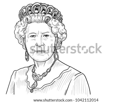Queen elizabeth ii vector portrait drawing illustration march 9 2018 Queen elizabeth ii vector portrait drawing illustration march 9 2018