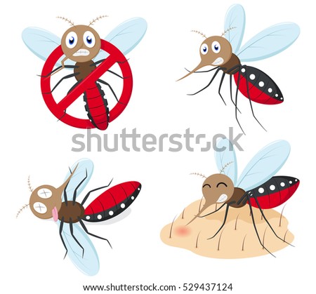 Mosquito Cartoon Collection Set Stock Vector 529437124 - Shutterstock