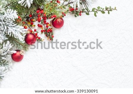 Christmas decoration on white texture