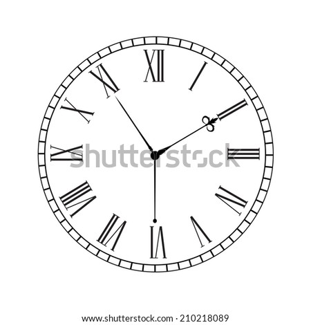 Plain Roman Numeral Clock Face Stock Vector 66533491 - Shutterstock