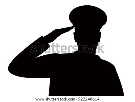 Silhouette Soldiers Military Salute Stock Vector 522248614 - Shutterstock