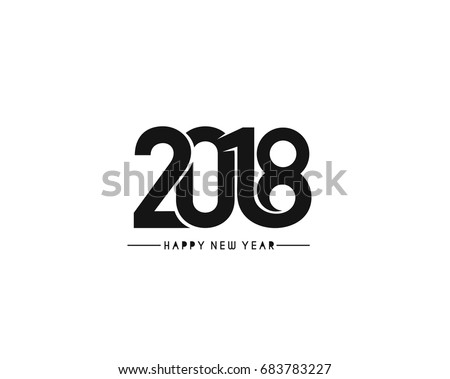Happy New Year 2018 Text Design Stock Vector 683783227 