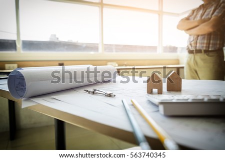 Architecture Drawing Desk architectural office desk background construction project stock Architecture Drawing Desk architectural office desk background construction project stock