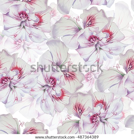 Purple Flower Background Seamless Pink Design Stock Illustration