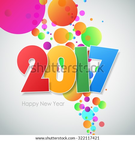 Happy new year 2017 greeting card. Vector illustration eps10