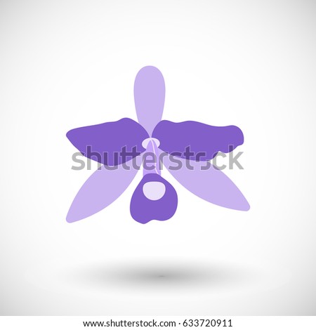 Orchid icon, Flat design of national flower of Costa Rica, vector illustration