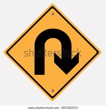 Traffic Sign U Turn Stock Vector 284149415 - Shutterstock