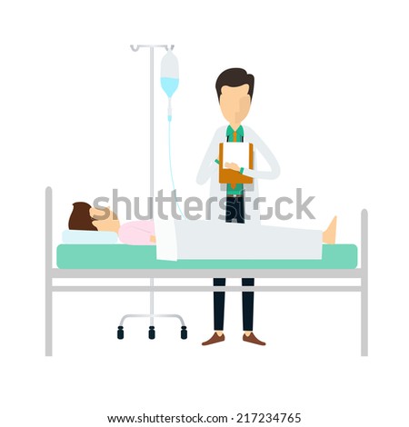 Hospitalization Patient Sick Person Medical Bed Stock Vector 566399887 ...