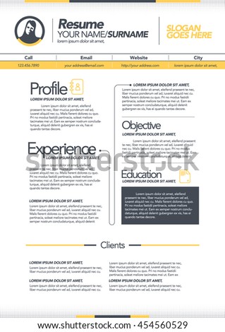 Vector Resume Template Cv Brochure Layoutmagazine Stock Vector 560088133 Shutterstock Resume Brochure Template