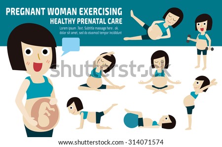 Download Pregnant Exercise Set Full Body Mom Stock Vector 314071574 ...