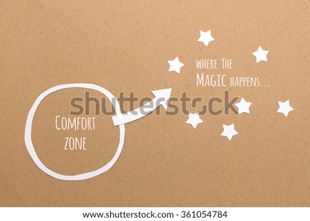 comfort zone where magic success happens stock photo