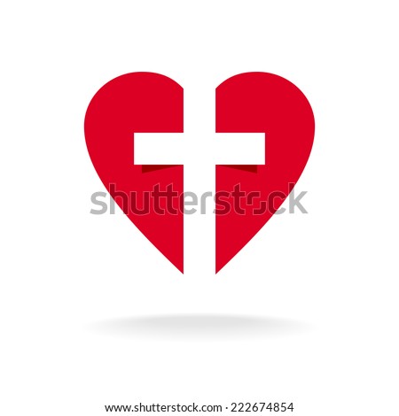 Heart Cross Church Logo Template Stock Vector (Royalty Free) 222674854 ...