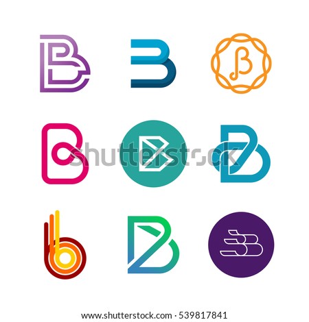 letter b logo set color icon stock vector 2018 539817841 letter b logo
