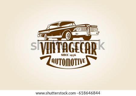 Logo Template Image Retro Classic Car Stock Vector ...