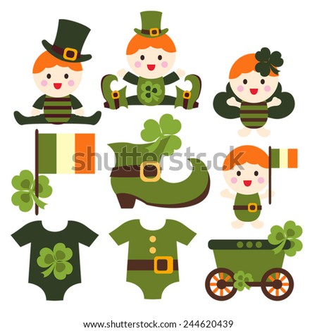 Cute Irish babies. Great for St. Patrick's Day design projects. - stock ...