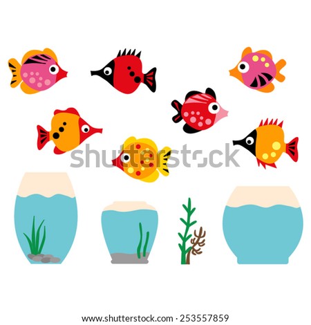 Fish and aquarium.