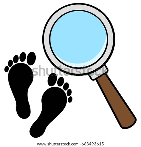 Detective Inspecting Following Footsteps Concept Hand Stock Vector ...