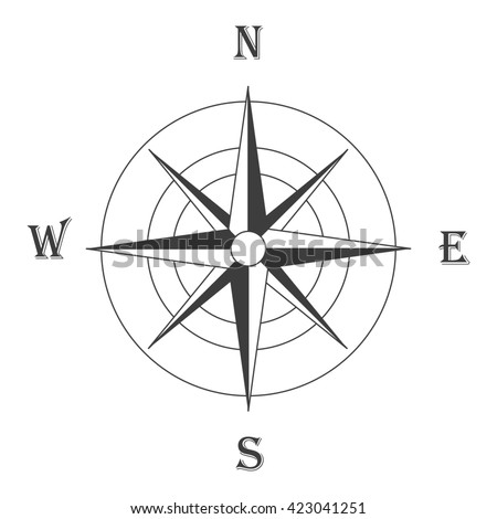 Black Compass Rose Vector Stock Vector 27208087 - Shutterstock