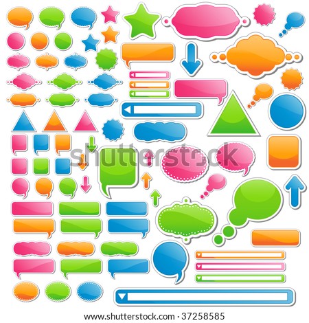 Variety of Stickers and Icons; All of Them Come in 4 Delicious Candy Colors