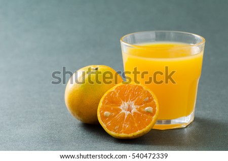 Fresh Tangerine orange fruit and juice,healthy food