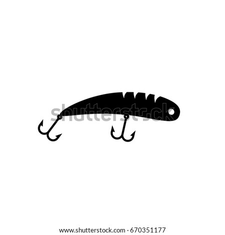 Download Fishing Lure Icon Flat Design Silhouette Stock Vector ...