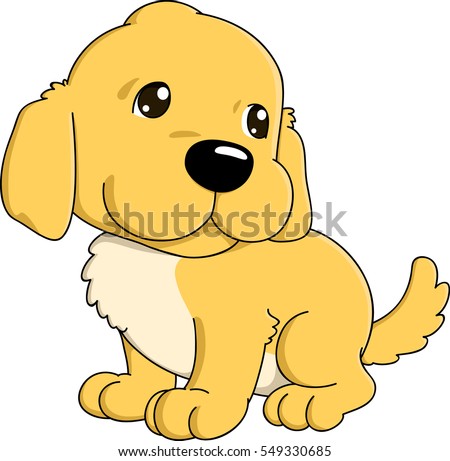 Cartoon Golden Retriever Puppy Stock Images, Royalty-Free Images