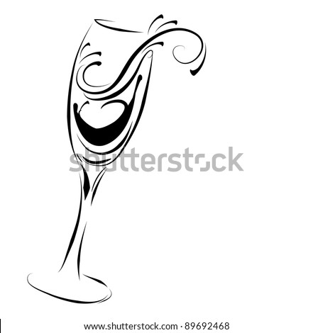 Abstract champagne glass