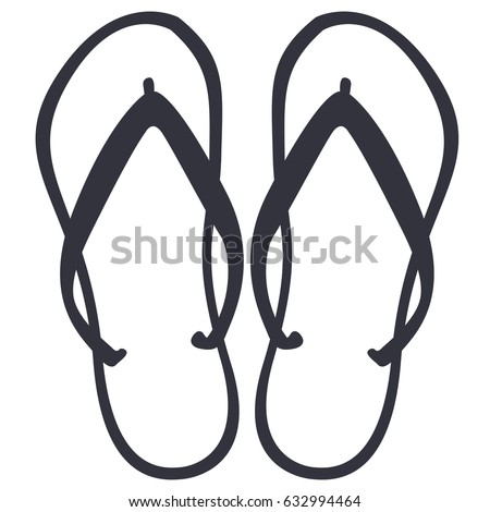 Isolated Silhouette Pair Sandals Vector Illustration Stock Vector ...