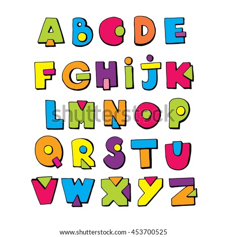 Bright Funny Font Design Alphabet Vector Stock Vector 29125795 ...