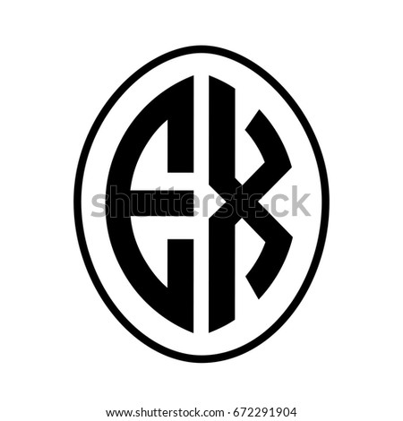 monogram vector curved initial oval shape shutterstock ex