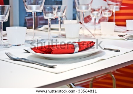 Table in restaurant - stock photo