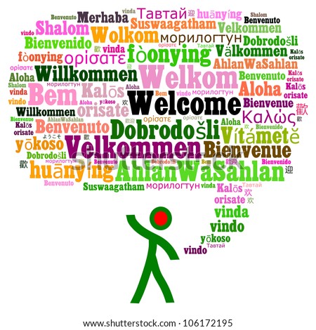 Welcome Multiple Languages Composed Shape Speech Stock Illustration ...