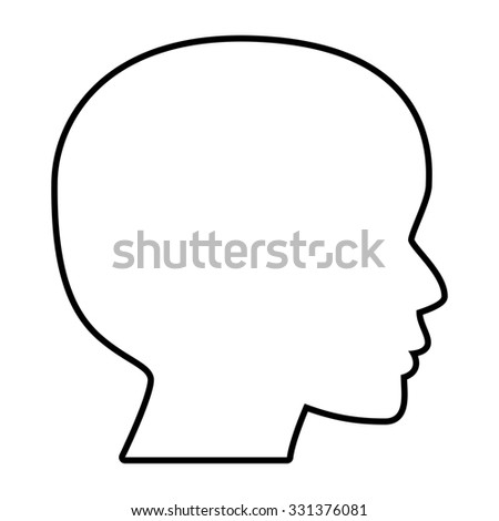 Human Head Silhouette Line Icon Stock Illustration 331376081 - Shutterstock