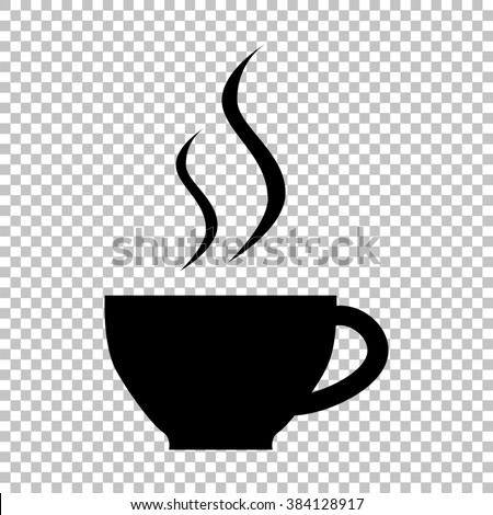 Cup Of Coffee Sign Flat Style Icon On Transparent Background Cup Of Coffee Sign Flat Style Icon On Transparent Background
