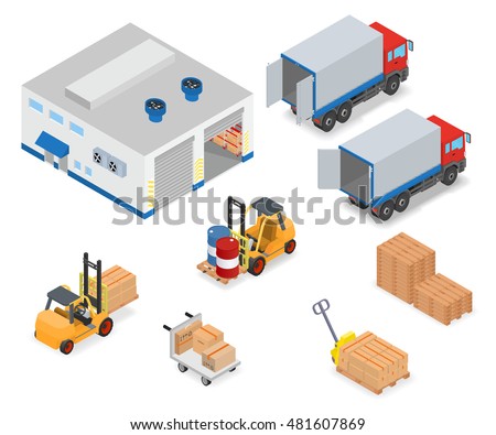 Warehouse Building Exterior Logistics Freight Cargo Stock Vector ...