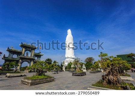 The statue of buddha in Linh Ung Pagoda, Da Nang, Vietnam