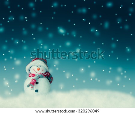snowman for card or background