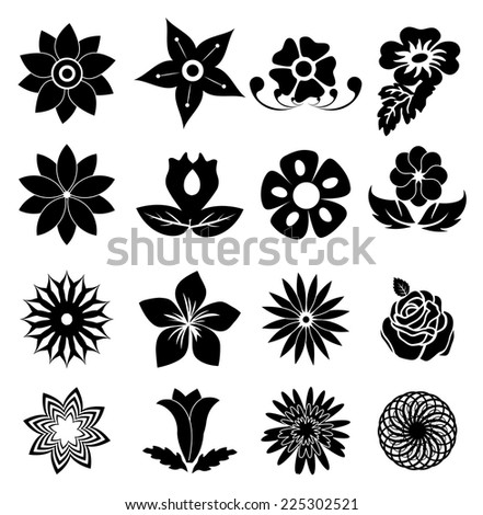 Flower Icon Collection Vector Illustration Stock Vector 216743512 ...