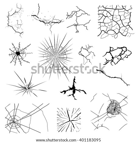 Cracks icons set.