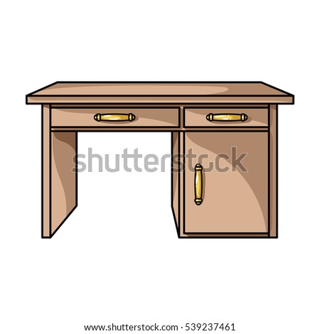 stock vector office desk icon in cartoon style isolated on white background furniture and home interior symbol 539237461