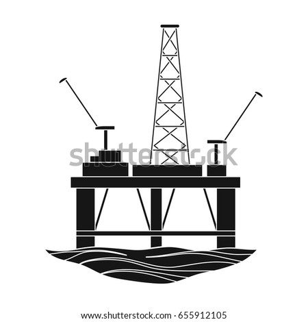 Gas Oil Platform Outline Drawing Stock Vector 393364195 - Shutterstock