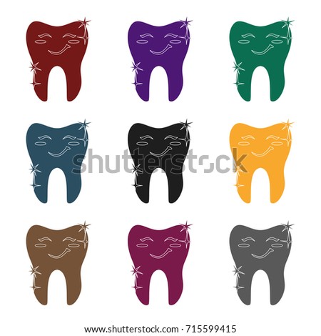 Vector Illustration Teeth Character Black White Stock Vector 211267756