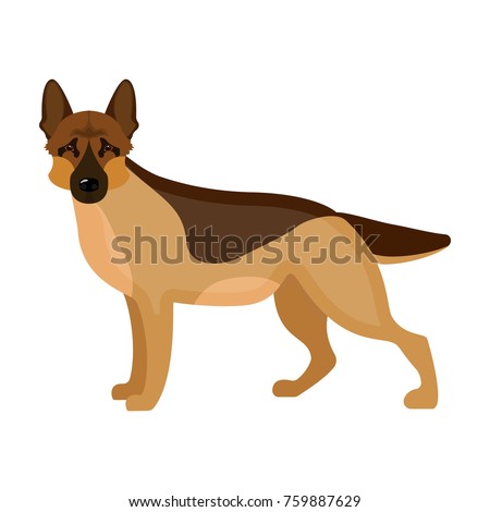 Friendly Dog German Shepherd Breed Stock Vector 615600971 - Shutterstock