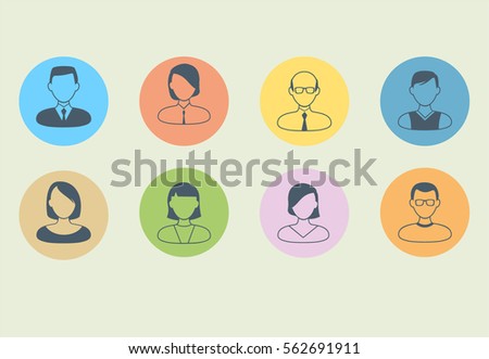 Vector Male Female Icon Set Gentleman Stock Vector 353131775 - Shutterstock