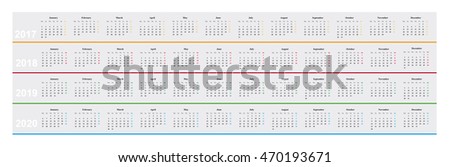 simple design basic calendar year 2017 stock vector 470193671