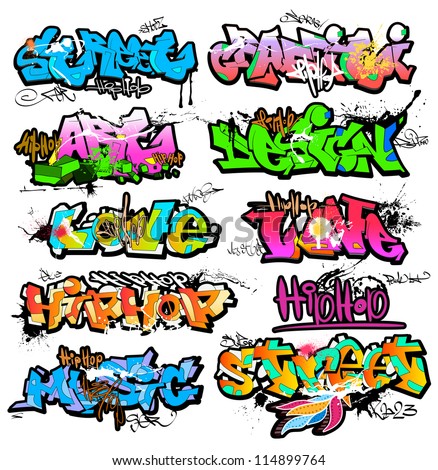 Graffiti Wall Vector Urban Art Stock Vector 114899764 - Shutterstock