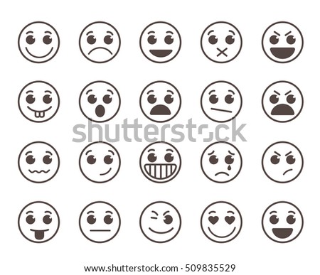 Vector Icons Smiley Faces Stock Vector 133283777 - Shutterstock