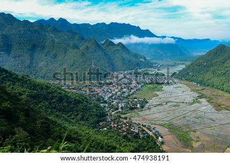 The beauty and landscape MaiChau valley, Hoa Binh province,Vietnam. This is one of the very famous place of rice agriculture, a peaceful valley, a tourist destination, explore, 150km from Hanoi.